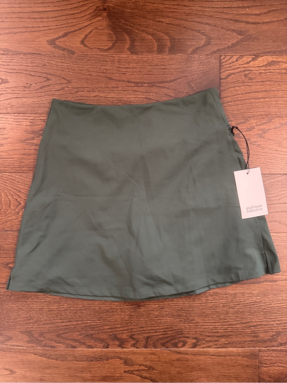 Girlfriend Collective dark green skirt